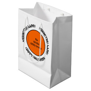 Sacola Para Presentes Média Tipografia Laranja Negra Feliz Dia das Bruxas