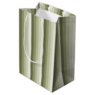 Sacola Para Presentes Média Tiras de sombra verde-oliva