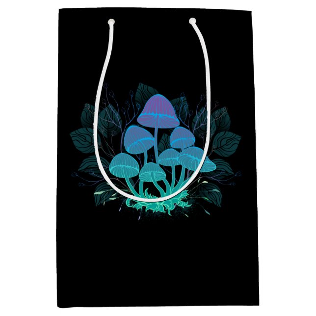 Sacola Para Presentes Média Toadstools em arbustos (Frente)