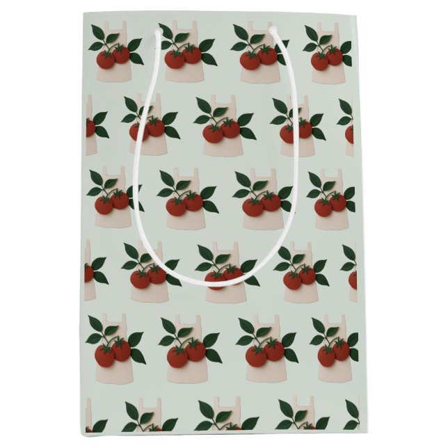 Sacola Para Presentes Média Tomato Garden Kitchen Gift Bag | Food & Cook Gift (Frente)