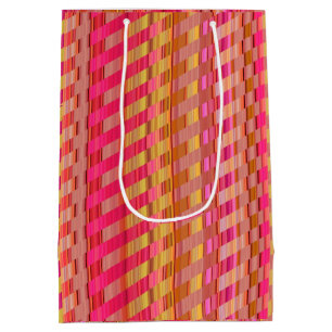 Sacola Para Presentes Média Toneladas de Douradas e Rosa