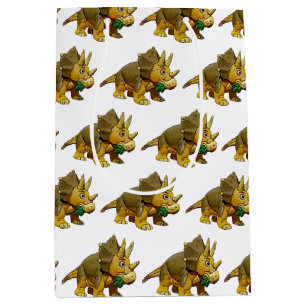 Sacola Para Presentes Média Toque de animação do dinossauro Triceratops