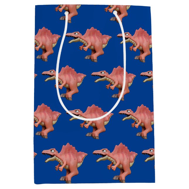 Sacola Para Presentes Média Toque de Cartoon Dinossauro Espinossauro (Frente)
