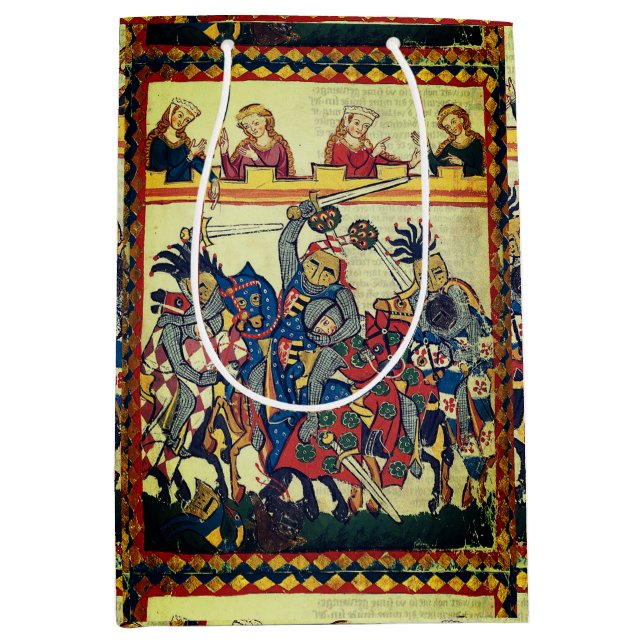 Sacola Para Presentes Média Torneio medieval (Frente)