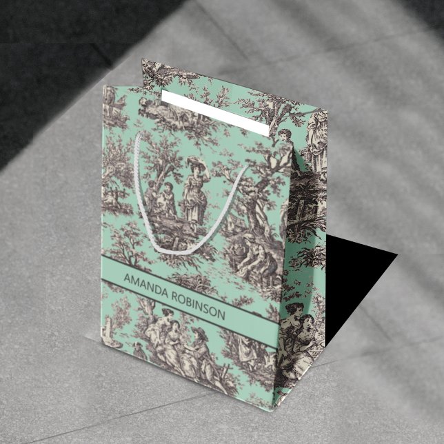 Sacola Para Presentes Média Tornozelo da horta preta de jouy (Criador carregado)