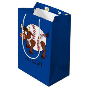 Sacola Para Presentes Média Touro de Beisebol Esportes Divertido Crianças