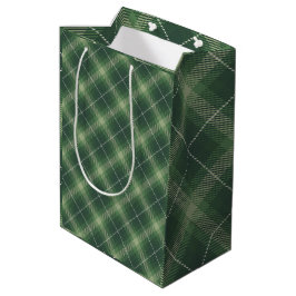 Sacola Para Presentes Média Traditional plaid in shades of  green