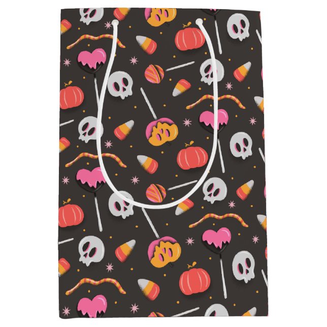 Sacola Para Presentes Média Tratamentos de Halloween (Frente)