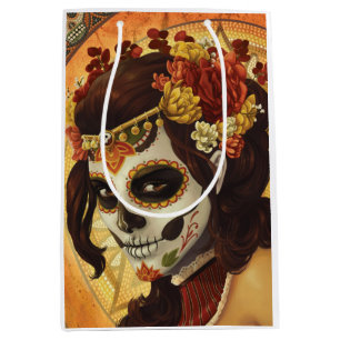 Sacola Para Presentes Média Travesseiro decorativo Dia De Los Muertos