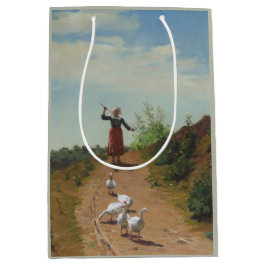 Sacola Para Presentes Média Trazendo para casa o bando de gansos (por Paul Pee