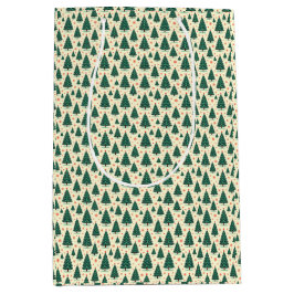 Sacola Para Presentes Média Trees and Snowflakes