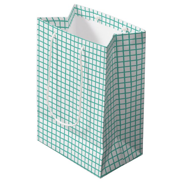 Sacola Para Presentes Média Trellis Bluegrass Verde - Branco (Frente inclinada)