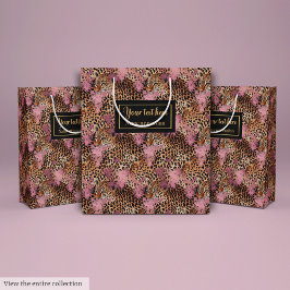 Sacola Para Presentes Média Trendy animal skin leopard watercolor gift bag