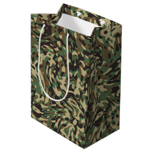 Sacola Para Presentes Média Trendy Camouflage Green