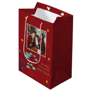 Sacola Para Presentes Média Trendy Chinese Lunar New Year Photo Gift Bag