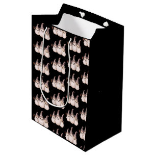 Sacola Para Presentes Média Três Fantasmas Cinzentos Padrão de Chapéus de Brux