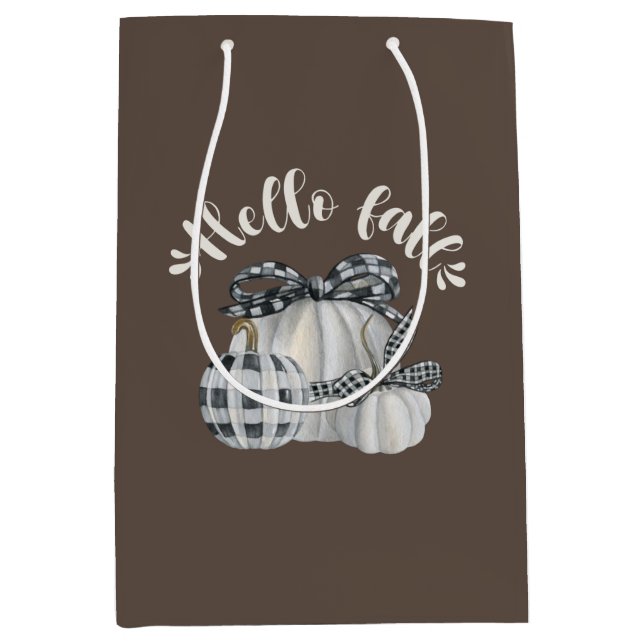 Sacola Para Presentes Média Três Pumpkin Olá Queda (Frente)