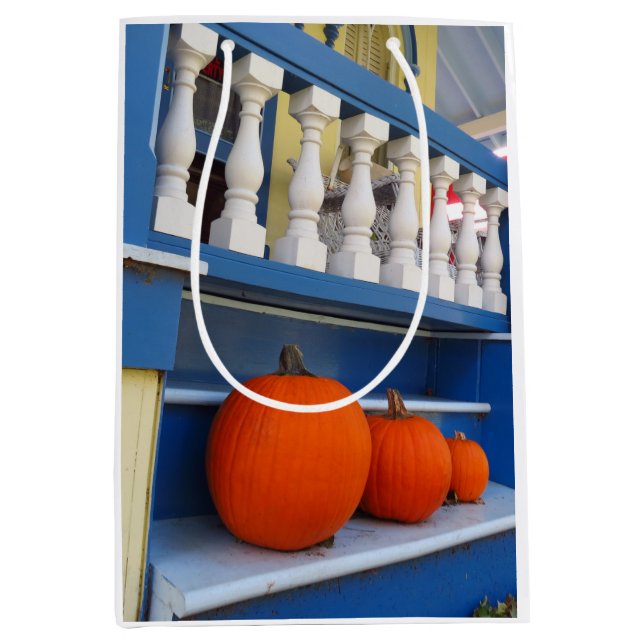 Sacola Para Presentes Média Três Pumpkins em um Passo - Martha's Vineyard (Frente)