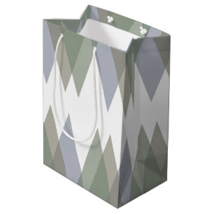 Sacola Para Presentes Média Triângulos Khaki