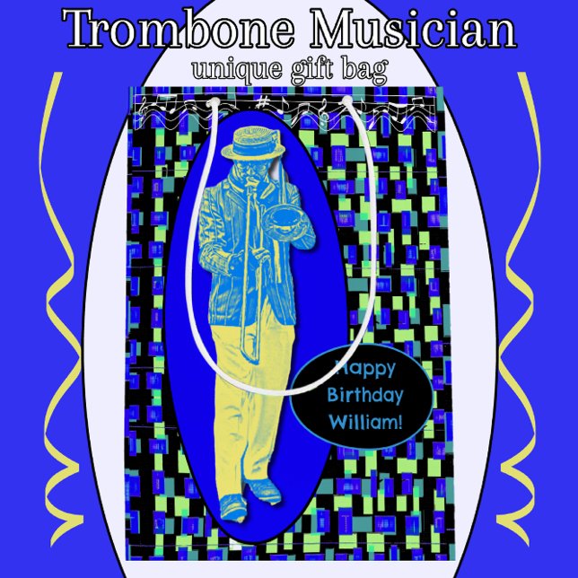 Sacola Para Presentes Média Trombone Musical Party Gift Bag (Criador carregado)
