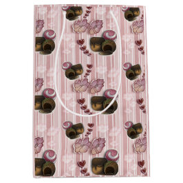 Sacola Para Presentes Média Truffle- Stripes