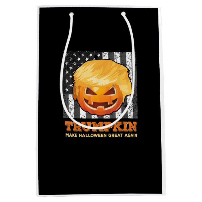Sacola Para Presentes Média Trumpkin Faz Excelente De Halloween De Novo Presid (Frente)