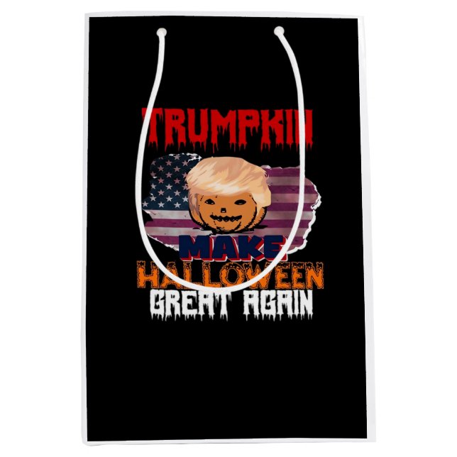 Sacola Para Presentes Média Trumpkin Halloween Classic (Frente)