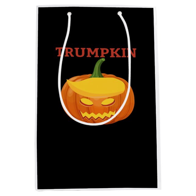Sacola Para Presentes Média Trumpkin Jack-O-Lanterna Clássico (Frente)