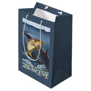 Sacola Para Presentes Média Truta que pesca o secção transversal - Montana