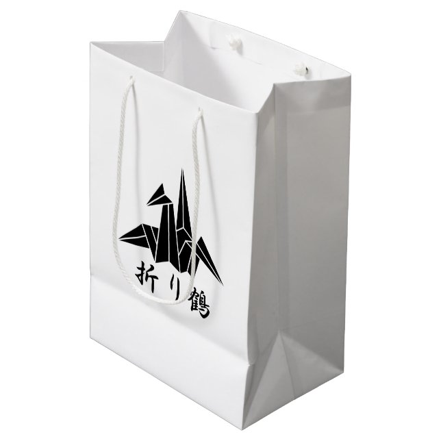 Sacola Para Presentes Média Tsuru de papel (Frente inclinada)