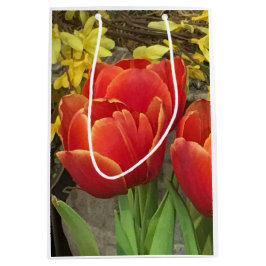 Sacola Para Presentes Média Tulipas Alegres