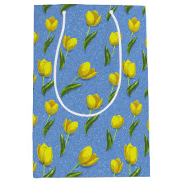 Sacola Para Presentes Média Tulipas Amarelas