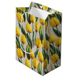 Sacola Para Presentes Média Tulipas Amarelas