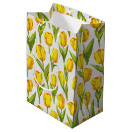 Sacola Para Presentes Média Tulipas Amarelas