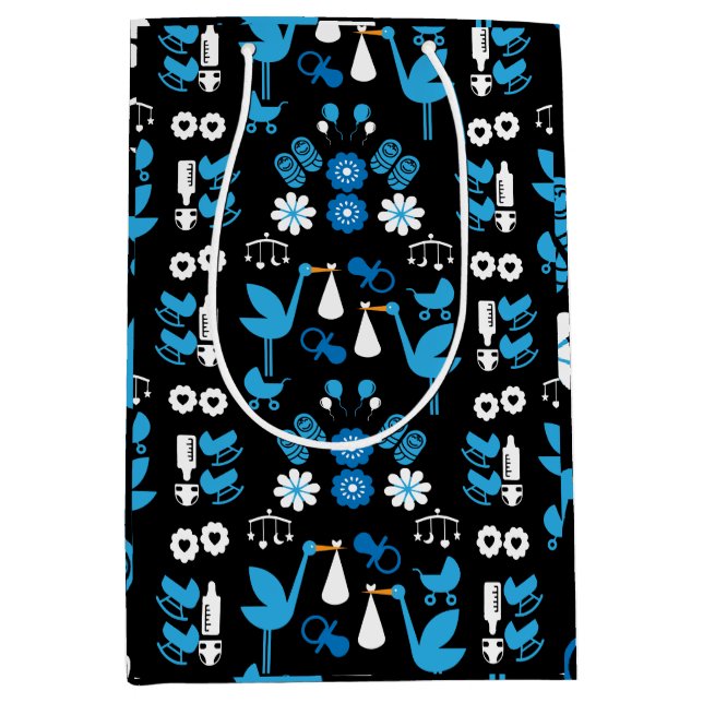 Sacola Para Presentes Média Twin Boy Stalk Delivery Blue (Frente)