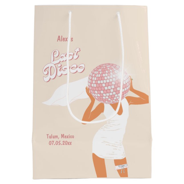 Sacola Para Presentes Média Última Solteirona do Disco Bege (Verso)