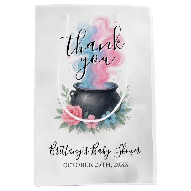 Sacola Para Presentes Média Um Bebê Está Fazendo Halloween Ele Ou Ela Cauldron (Frente)