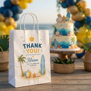 Sacola Para Presentes Média Um Feliz Cara Praia de Surf Aniversário