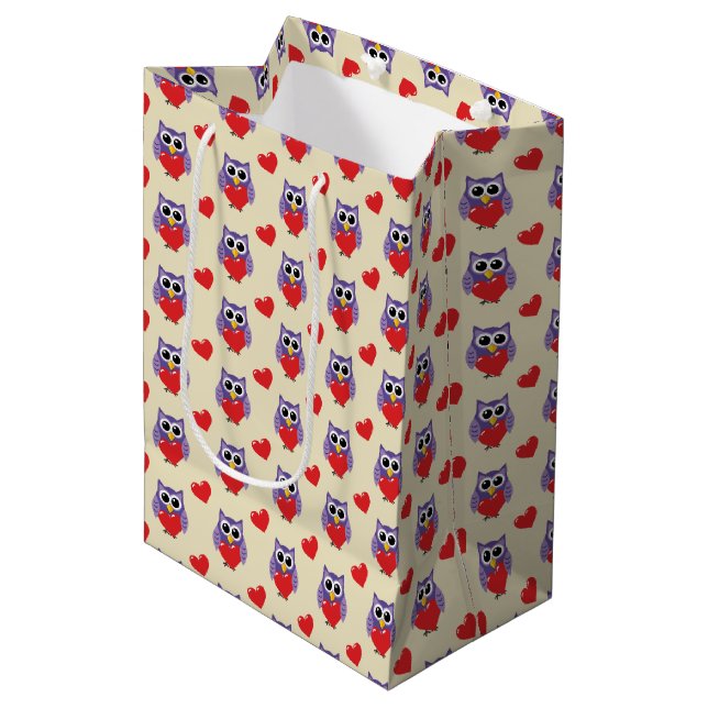 Sacola Para Presentes Média Um Padrão De Amor (Frente inclinada)