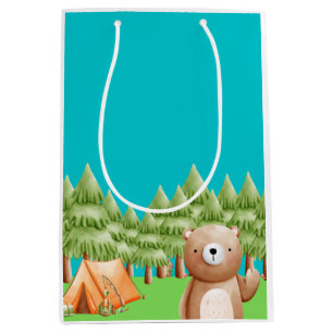 Sacola Para Presentes Média Um Saco de Presente de Aventura de Urso Básico