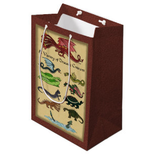 Sacola Para Presentes Média Uma variedade de criaturas draconianas