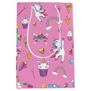 Sacola Para Presentes Média Unicorn Fan Club - Pink