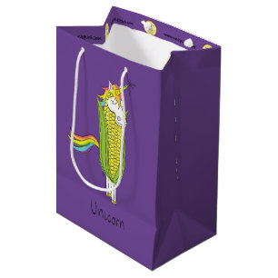 Sacola Para Presentes Média Unicorn Funny Corn Gift Bag