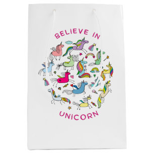 Sacola Para Presentes Média Unicorn Magic Kawaii