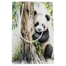 Urso De Panda Bonito Por Árvore De Bambu