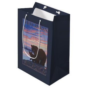 Sacola Para Presentes Média Urso e Cub - Ketchikan, Alaska
