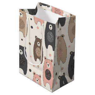 Sacola Para Presentes Média Urso Fofo - Floresta de Pastéis Suaves (1)