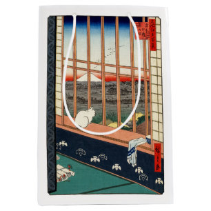 Sacola Para Presentes Média Utagawa Hiroshige - Campos de arroz Asakusa