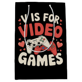 Sacola Para Presentes Média V É Para Jogos De Vídeo Dia Dos Namorados Divertid