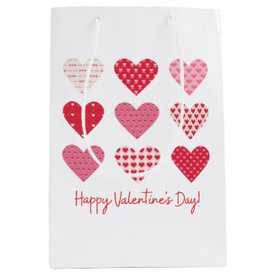 Sacola Para Presentes Média Valentine Day 2023 Sweet Red Hearts
